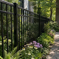 Clôture en aluminium sur mesure facile à installer, directement de l'usine, pré-percée, sans soudure, revêtement en poudre, clôture de sécurité pour jardin en alliage