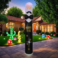 Colonne gonflable de pilier de lumière LED de la publicité en nylon PVC personnalisée décoration d'événement de matériel d'Oxford danseur d'air expédiable par la mer