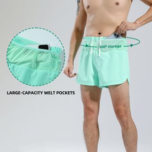 Pantalones cortos deportivos OME con logo personalizado para hombre, ligeros, transpirables, para correr, maratón y entrenamiento. - Product Image 2