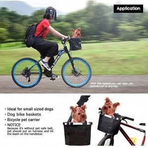 Free Sample Removable Easy Install Quick Release Detachable <b>Bicycle</b> Front <b>Handlebar</b> Basket Small Pet Dog Cat Carrier <b>Bag</b> on Bike - Product Image 2