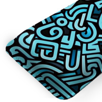 Ensemble de jeu en caoutchouc chauffant antidérapant - Bleu-noir - Tapis de souris Maze XXL + Repose-poignet ergonomique Durable et artistique En stock