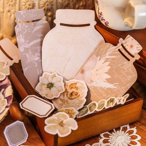 ชุดสติ๊กเกอร์แจกันรูปหัวใจ, 40ชิ้น/แพ็คแพ็คเกจวัสดุสมุดคู่มือแบบวินเทจ - Product Image 3