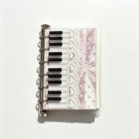 Carnet à anneaux avec design clavier de piano, décorations en dentelle et perles, pour prise de notes, collection de photos et rangement de cartes