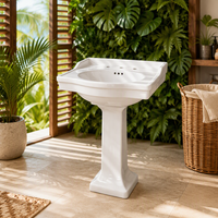 Lavabo sur pied 100 % inspecté, durable pour salle de bain, taille standard 1718