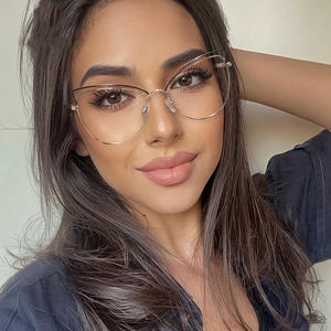 Lindo ojo de gato oreja mujeres luz azul bloqueo gafas Lunettes Femme Anti Bleue 2024 nuevo diseñador gafas ópticas marcos de anteojos - Product Image 1