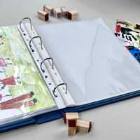 Porte-documents en cuir végétalien pour enfants, avec classeur à 3 ou 4 anneaux, pour l'art, les dessins, les documents et les cadeaux