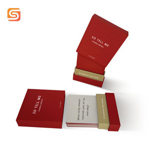 Material <span class=keywords><strong>de</strong></span> papel rojo duradero, impreso personalizado, divertido naipes, juego <span class=keywords><strong>de</strong></span> fiesta, tarjeta <span class=keywords><strong>de</strong></span> conversación para parejas - Product Image 1