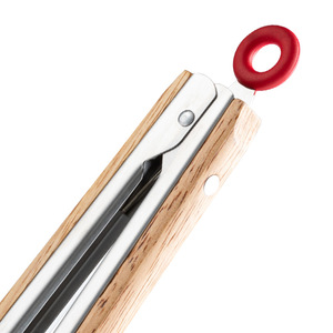 Plump Stainless Steel Tongs With Wooden Handle Heat Resistant For Flipping Steak And BBQ Cooking - Product Image 3