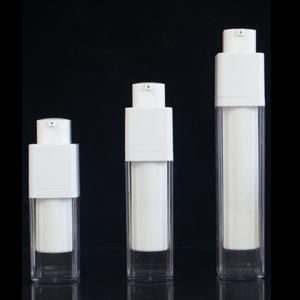 Vente en gros de 15ml 30ml 50ml Acrylique en plastique à double paroi pour crème de forêt blanche transparente Bouteilles à pompe sans air carrées pour soins de la peau pour Loti - Product Image 5