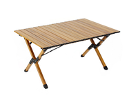 Table de camping pliable robuste avec rangement latéral, vente en gros, faible MOQ, livraison express pour l'extérieur