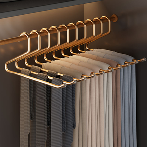 Aluminium Broekhangers Heavy Duty Easy Access <span class=keywords><strong>Open</strong></span> End Ontwerp Antislip Kleerhanger Voor Garderobe - Product Image 4