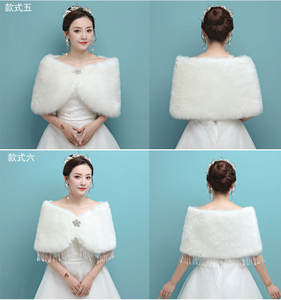 Feishiluo hiver femmes fausse <span class=keywords><strong>fourrure</strong></span> veste boléro vison cheveux col châle mariage Wrap Capes Ponchos pardessus pour les événements de mariée - Product Image 4