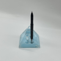 Boîte cadeau personnalisable en acrylique en forme de pyramide pour papier huilé liquide, figurine flottante, décoration de bureau