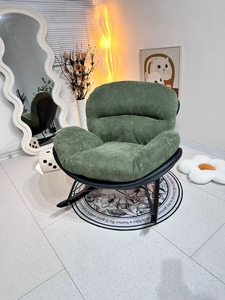 Fauteuil à bascule en velours vert avec coussin, fauteuil d'appoint moderne pour salon, mobilier d'hôtel - Product Image 4