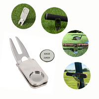 Vente en gros porte-marqueur de golf magnétique en métal multifonction de haute qualité porte-cigare outil de réparation de divot de golf pour cadeau de golf