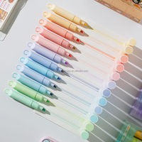 Surligneurs fluorescents de haute qualité, protection oculaire, motifs mignons, lot de 4 couleurs