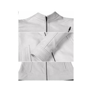 Chaqueta de cuero de motorista blanca hecha a mano para hombre chaqueta de moda de motocicleta genuina ajustada con cuello levantado para invierno - Product Image 3