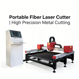 Cortadora Láser de Fibra Portátil de 3000W, Fácil de Mover, Cortadora de Metal CNC para Acero al Carbono de 18mm, Certificación CE, Precio de Fábrica - Product Image 1