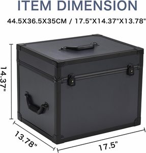 Boîte de rangement pour disques vinyles en aluminium, capacité de 100 disques |    Étuis organisateurs pour albums LP précieux, collection de disques 7/10/12 pouces - Product Image 6