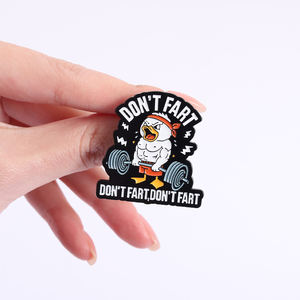 Broches de Esmalte con Humor de Gimnasio, Perro y Pato, Nunca Dejar de Entrenar las Piernas, Meme de Fitness, Joyería Divertida para el Uso Diario de los Amantes del Ejercicio, Venta al por Mayor - Product Image 4