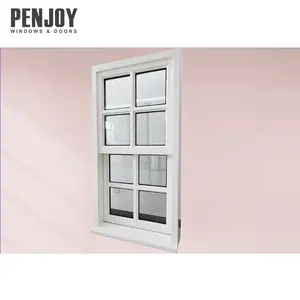 PENJOY American style wood guillotine windows with sash design wood hung window solid wood windows