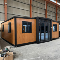 Maison conteneur extensible 20ft 40ft, cabane préfabriquée avec panneaux muraux en bois, métal et plastique pour jardin, camping, gîte, bureau ou espace extérieur