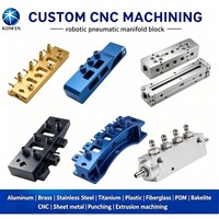 Bloc de collecteur pneumatique robotique en aluminium 5052 usiné CNC sur mesure, composant compact de jonction de flux d'air pour poste de travail robotique
