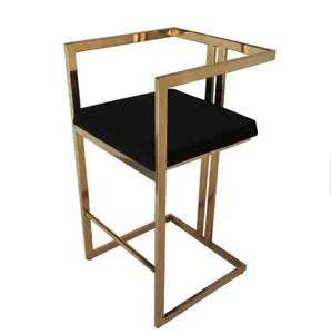 Sıcak satış Modern mobilya Bar sandalyeleri paslanmaz çelik kadife döşemelik Bar taburesi mutfak restoran