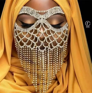 Nouvelle Mode <span class=keywords><strong>Strass</strong></span> Plein De Diamant Masque <span class=keywords><strong>Visage</strong></span> Danse Du Ventre Diamant Gland Masque <span class=keywords><strong>Visage</strong></span> Bijoux - Product Image 5