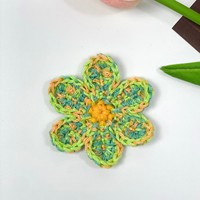 Appliques de fleurs au crochet colorées, patchs de fleurs en fil multicolore faits à la main pour les travaux manuels DIY