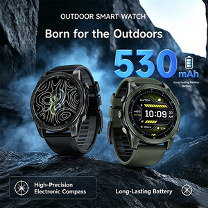 Montre connectée GPS DSM11 T8 PRO avec lampe torche LED, étanche 5ATM, altimètre, boussole, appels Bluetooth, batterie 530mAh, moniteur de fréquence cardiaque, montre de fitness - Product Image 1