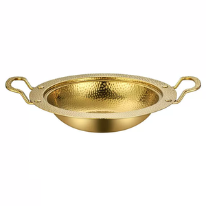 <span class=keywords><strong>Paellera</strong></span> Comercial de Acero Inoxidable Martillado de 26/28/30cm para Mariscos, Cangrejos y Langostas para Restaurantes - Product Image 1