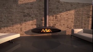 Cheminée suspendue au design moderne en acier noir, pour chauffage intérieur et extérieur, poêle à bois <span class=keywords><strong>suspendu</strong></span> au plafond - Product Image 5