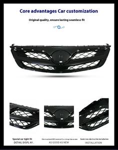 Rejilla delantera de entrada de aire deportiva galvanizada para <span class=keywords><strong>Toyota</strong></span> <span class=keywords><strong>Corolla</strong></span> 2011-2013 parrillas de coche de Material plástico ABS pintadas en negro - Product Image 5