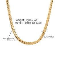 Collier chaîne à maillons épais en acier inoxydable cubain hypoallergénique et étanche, plaqué or 18 carats, accessoires de mode haut de gamme unisexe