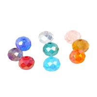 Venta al por Mayor 65 Piezas/Bolsa de Cuentas de Cristal Bicónicas Facetadas Redondas de Vidrio Transparente Brillante de 8 mm para Fabricación de Joyería y Collares a Granel
