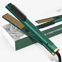 1 में 3 फ्लैट लोहे बाल Straightener और Curler तेजी से गरम बिजली फ्लैट लोहे बाल सीधे ब्रश