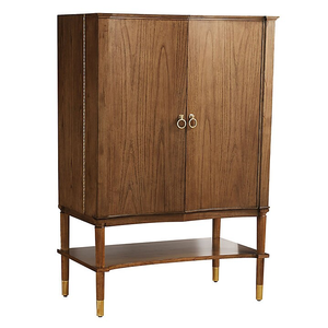 Mueble Bar Moderno Hecho a Mano <span class=keywords><strong>de</strong></span> <span class=keywords><strong>Madera</strong></span> con Encimera <span class=keywords><strong>de</strong></span> Mármol y Acabado Negro <span class=keywords><strong>para</strong></span> el Hogar, Villa o Comedor - Product Image 1