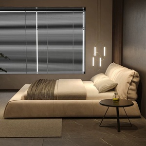 Кровать Zayshine в итальянском минималистичном стиле, класса люкс, с пескоструйной обработкой, большая, для главной спальни, 1,8 метра, модульная, для отелей и вилл, двуспальная, мягкая - Product Image 3