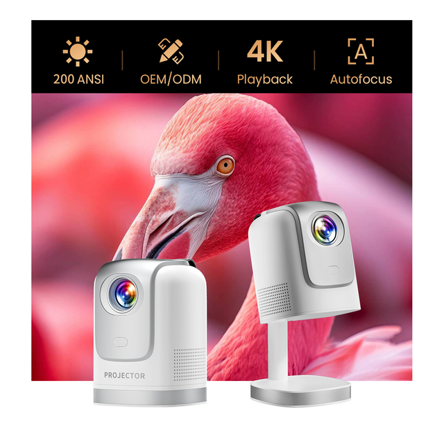 2025 New Design Pico Projector with BT WiFi HD Projector 4k VIDEO Mini Pocketable Home Theater Projector Short Throw