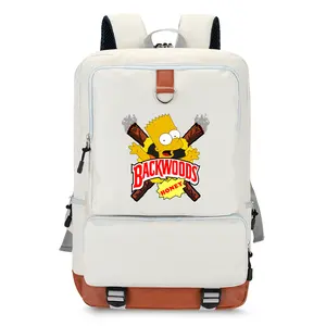 Mochila impermeable de viaje para ordenador portátil, mochila escolar con dibujos animados para hombre, venta al por mayor