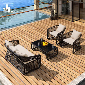 Meubles d'extérieur en rotin de haute qualité liquidation moderne ensemble de 4 meubles de jardin en rotin synthétique polyrattan à vendre - Product Image 4