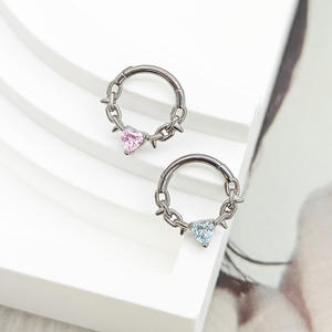 Aro de Titanio F136 con Recubrimiento PVD, <span class=keywords><strong>Plegable</strong></span>, con Segmento Articulado, para Perforación de Nariz, Venta al por Mayor - Product Image 3