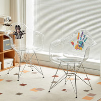 Plaque acrylique transparente personnalisée – Chaise de bureau en acrylique transparent – Pour la décoration esthétique de la maison et des cafés
