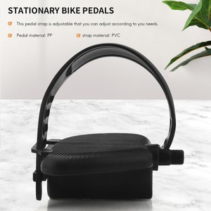 Pedales para <span class=keywords><strong>Bicicleta</strong></span> de Ejercicio en Interiores, BMX, MTB, Correa de PVC, Rodamiento de Bolas de 9/16'', Antideslizantes, Duraderos, de Plástico de Seguridad, Color Negro - Product Image 5