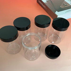 XJH stoples plastik grosir kosong bening 150ml-500ml kue plastik stoples makanan kelas 4oz 8oz 16oz stoples kue wadah makanan penutup - Product Image 4