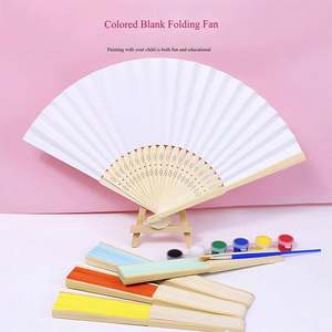 Abanico Plegable de Bambú Blanco Personalizado con Impresión de Logotipo, Decoración DIY, Regalo de Boda - Product Image 4