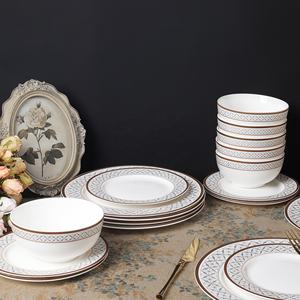 <span class=keywords><strong>Service</strong></span> <span class=keywords><strong>de</strong></span> <span class=keywords><strong>vaisselle</strong></span> 18 pièces en porcelaine à motif géométrique moderne Garniture en or noir Bols à <span class=keywords><strong>vaisselle</strong></span> en céramique durable <span class=keywords><strong>pour</strong></span> <span class=keywords><strong>6</strong></span> <span class=keywords><strong>personnes</strong></span> - Product Image 4