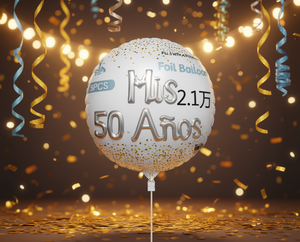 Palloncino in Foil 50 Anni, Decorazione per Festa di Compleanno per Adulti, Numero Stampato in Digitale - Product Image 2