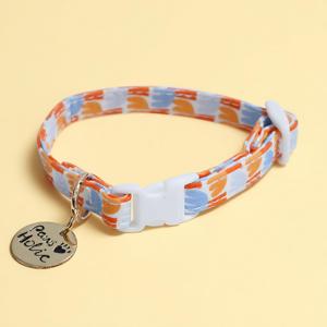 Collier pour chien en coton personnalisé de luxe taille XS, imprimé tendance, durable, confortable, réglable, doux, léger, avec boucle - Product Image 1